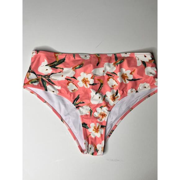 NWT Beachsissi Floral Swimsuits V-Neck Tummy Control Tankini Set Pink Women's XL - Picture 7 of 9